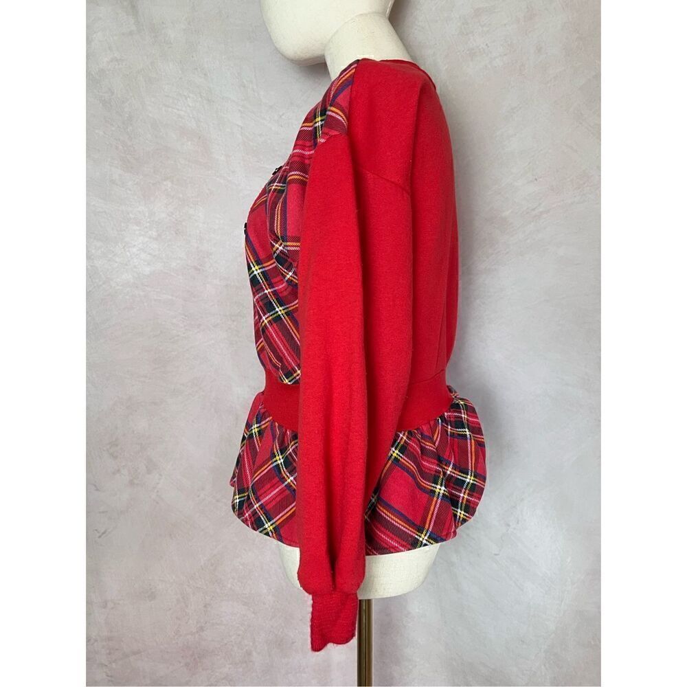 Vintage 1980s Plaid Sweatshirt - Picture 2 of 6